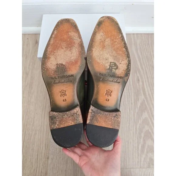 Paul Parkman Cap toe Multicolor Burnish Leather Oxford Dress Shoes 43 9.5 10 - Picture 12 of 12